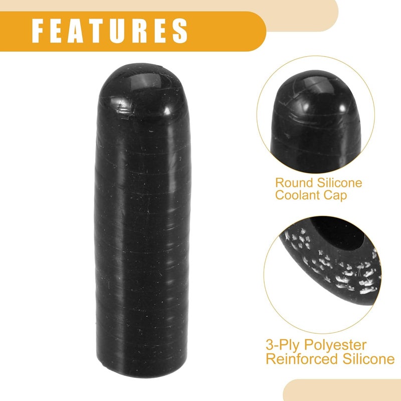 Partuto 1Pc 8mm 0.31" ID Universal Silicone Coolant Cap Intake Vacuum Hose End Plug - Car for Coolant Heater Bypass Vacuum Water Port - Silicone Black - Image 5